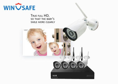 Professional 4Pcs Wifi Wireless IP Camera System With Manual / Regular Recording